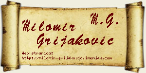 Milomir Grijaković vizit kartica